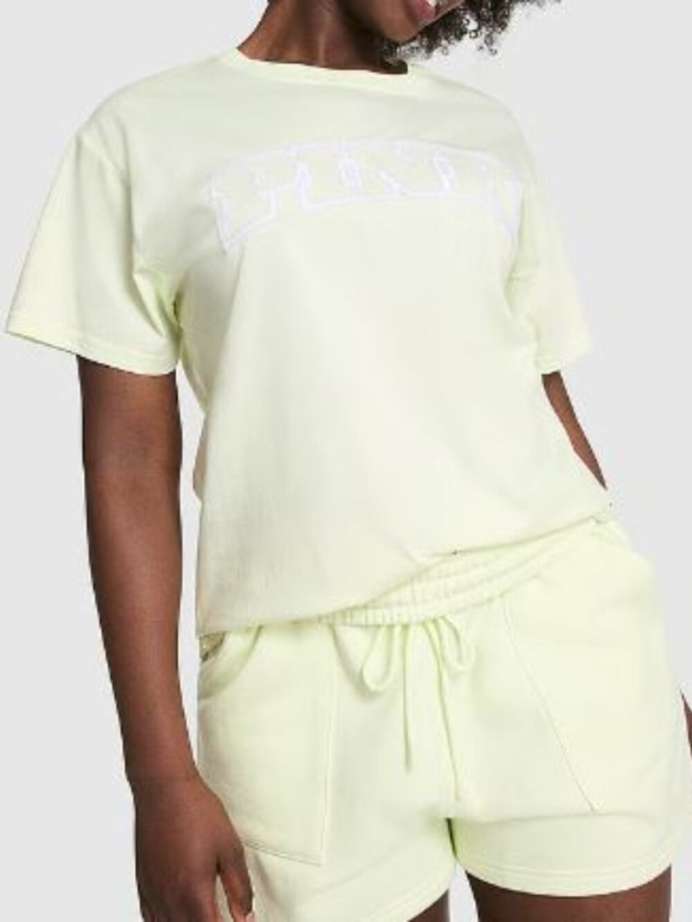 PINK Victoria's Secret Campus Cotton Tee Fresh Mint XL NWT